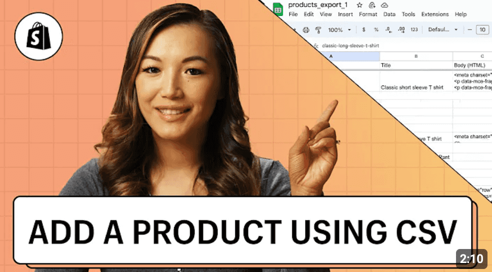 Import products with CSV video tutorial