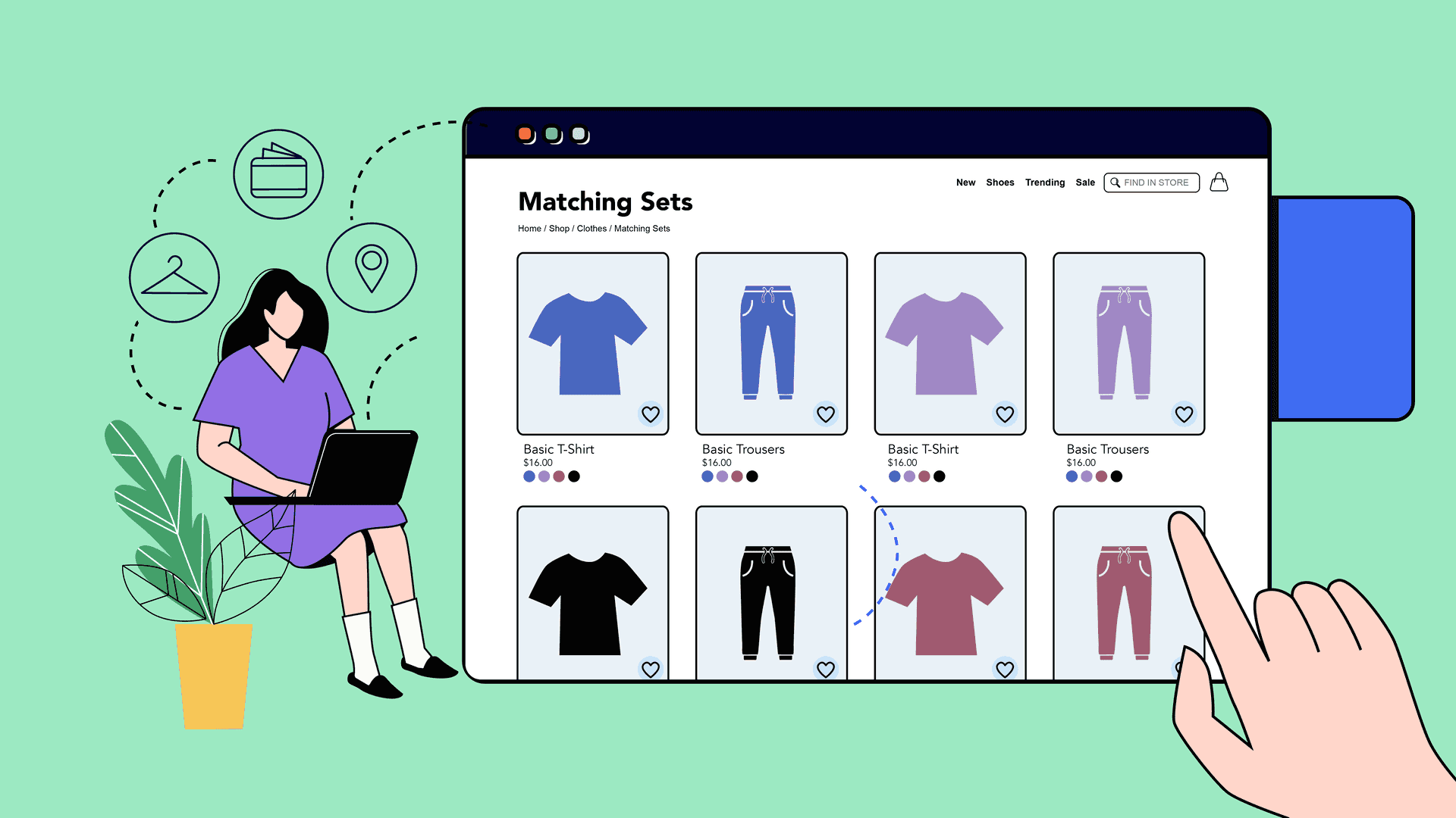 Organizing products on a collections page by matching styles